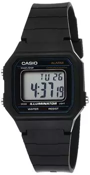 Часы Casio Black Plastic Watch-W-217H-1AVEF, черные, OneSize, цифровые.