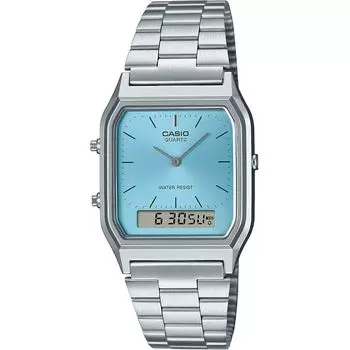 Часы Casio Blue Watch One Retro AQ-230A-2A1 Ana-Digi, синие, синий