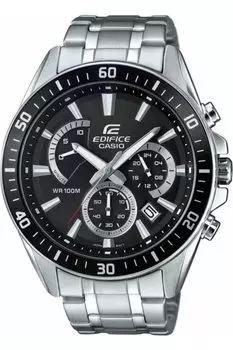 Часы Casio Edifice с черным циферблатом и ремешком из нержавеющей стали для мужчин - EFR-552D-1A