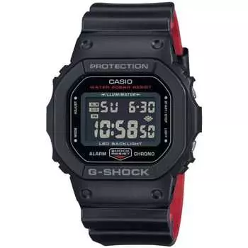 Часы Casio G-Shock DW-5600UHR-1JF мужские черные x красные