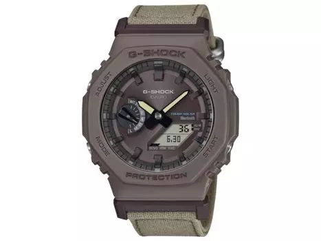 Часы CASIO G-SHOCK GA-B2100CT-5AJF TRUECOTTON Хаки Серый FOOD TEXTILE НОВЫЕ часы с ремешком