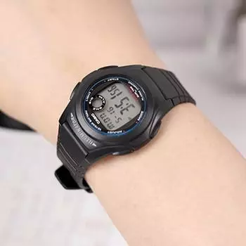 Часы CASIO Round 10 лет с батареей, двойное время, автоматический календарь, светодиодная подсветка, 200, черные