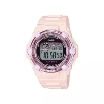 Часы CASIO Solar Radio BABY G с тонким круглым циферблатом, пастельно-розовые BGR 3000UCB 4JF