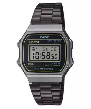 Часы Casio Vintage Heritage Colors из нержавеющей стали с черным циферблатом Кварцевые часы унисекс A168WEHB-1A чёрный
