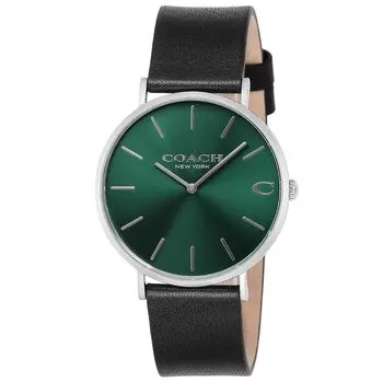 Часы CHARLES Green Dial Stainless Steel Quartz 41MM Watch 14602436 Black [Coach] Мужские [Товар]