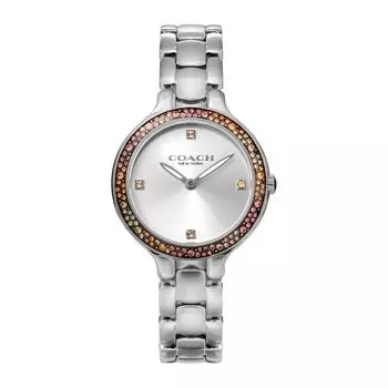 Часы CHELSEA Silver Dial Quartz Daily Waterproof Mineral Glass 32mm 14504165 Silver [Coach] Женские [Товар] серебряный