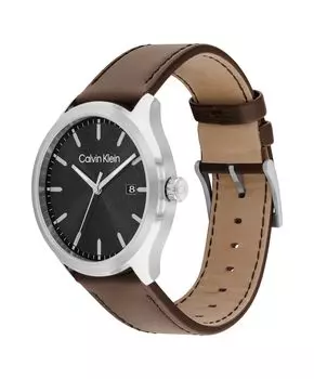 Часы DEFINE 25200354 Коричневый [Calvin Klein] Мужские серебряный