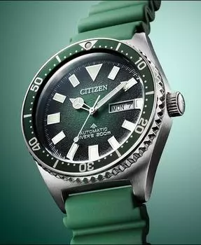 Часы для дайвинга CITIZEN Promaster Automatic с зеленым циферблатом из нержавеющей стали 200 м NY0121-09X
