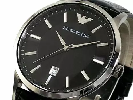 Часы Emporio Armani Quartz Leather Belt Watch для мужчин, черные, в честь Дня государственной службы, AR11186 для отца