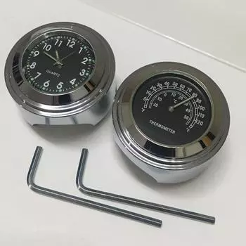 Часы или термометр на руль мотоцикла 7/8 или 1 , подходят для Harley Honda Yamaha
