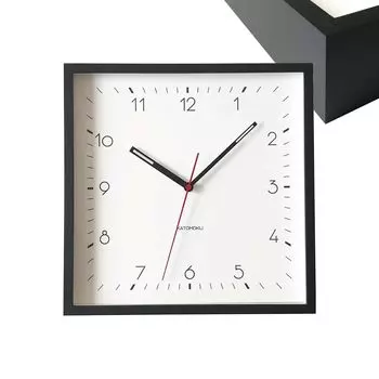 Часы KATOMOKU Square 3 Hinoki Black Настенные часы с непрерывной секундной стрелкой km-114BK (Кварцевые часы)