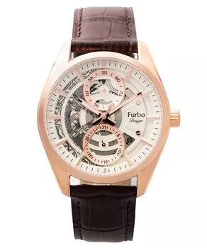 Часы коричневые [Fulbo Design] NF05W-PGBR мужские белый