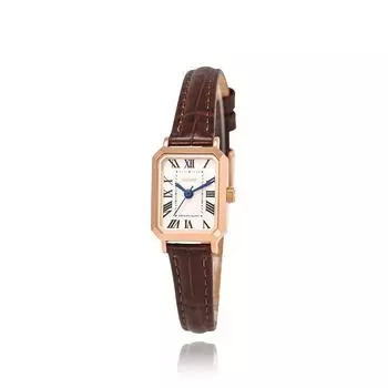 Часы LLOYD Awesome Square Classic Signature из коричневой золотой кожи LL2G20419XGR