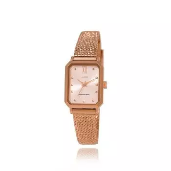 Часы LLOYD Awesome Square Twinkle Pear из розового золота с сеткой LL2G20804XGG