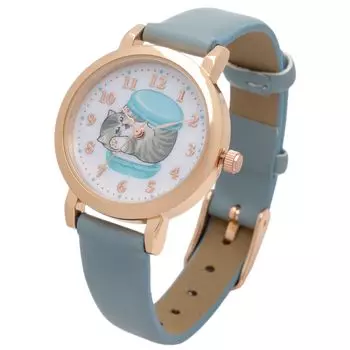 Часы Mofusand Analog Leather Strap Pastel Color Komaru Macaron Watch G Blue [Fieldwork] Женские MSD005-5 синий