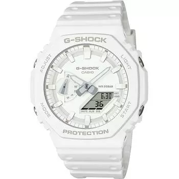 Часы мужские CASIO G-SHOCK GA-2100-7A7JF [серия G-SHOCK TONE-ON-TONE] круглые белые цифровые аналоговые