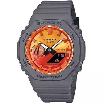 Часы мужские CASIO G-SHOCK GA-2100FL-8AJF [серия G-SHOCK Flame inside] круглые серые цифровые аналоговые