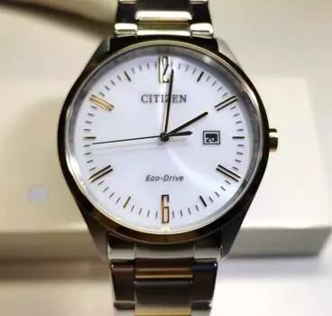 Часы мужские Citizen Eco-Drive двухцветные BM7354-85A белый