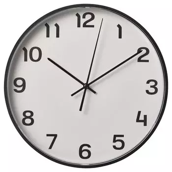 Часы настенные ИКЕА 28 см черные ПЛУТТИС (905.408.48) чёрный