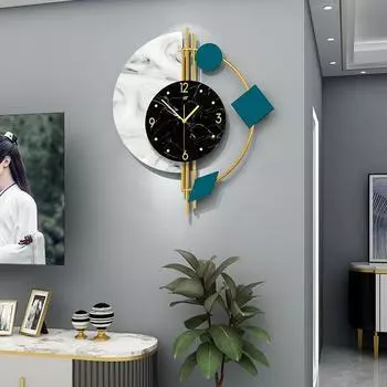 Часы настенные Nordic Light Luxury для гостиной, персонализированные часы для украшения дома, креативные простые кварцевые настенные часы