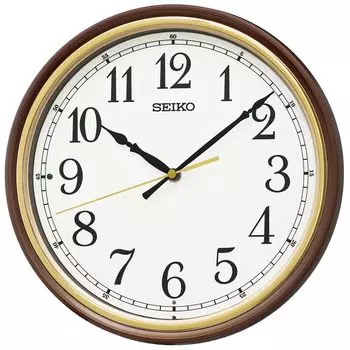Часы настенные радиочасы Seiko коричневые металлические диаметр 275 x 47 мм KX271B