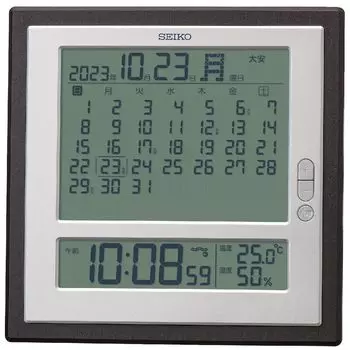 Часы настенные Seiko Clock можно использовать как настенный ежемесячный календарь Rokuyo Radio 246 x 246 x 26 мм SQ450B Часы, Часы, Подвесные, Функция, Дисплей, Цифровые,