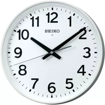 Часы настенные Seiko Clock офисного типа радио аналоговые белые KX317W белый