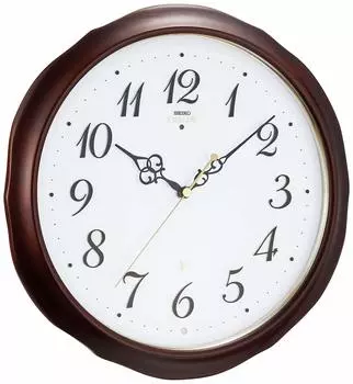 Часы настенные Seiko Clock темно-коричневые деревянные 300 x 295 x 47 мм радио аналоговые SEIKO EMBLEM HS554B