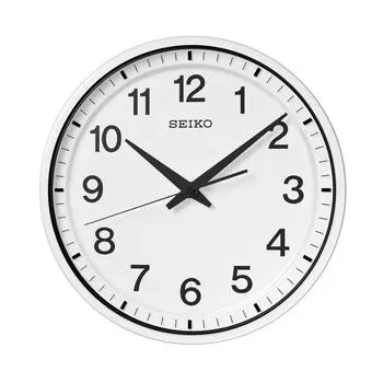 Часы настенные Seiko офисного типа спутниковые радиоволновые аналоговые белые GP214W