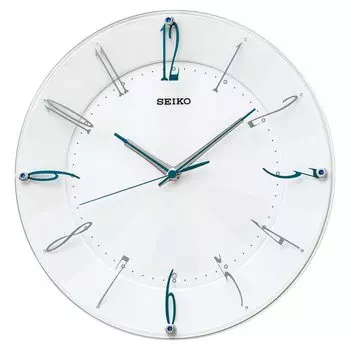 Часы настенные Seiko радио аналоговые белые перламутровые KX214W SEIKO диаметр x 32,7 4,6 см