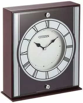 Часы настольные Citizen аналоговые с непрерывной секундной стрелкой деревянные коричневые CITIZEN 8RG622-006 коричневый