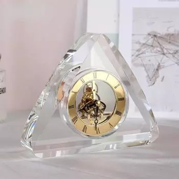 Часы настольные Nordic Crystal, бесшумные, современные, креативные, роскошные, механические, металлические, золотые, для рабочего стола, для гостиной, домашнего декора