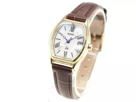Часы ORIENT Watch io LIGHTCHARGE RN-WG0013S Solar, женский коричневый кожаный ремешок, НОВИНКА