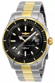 Часы Pro Diver 44 мм из нержавеющей стали, золота, нержавеющей стали, с черным циферблатом, кварц 515, 25814, золото [Invicta] + мужские [Товар] чёрный