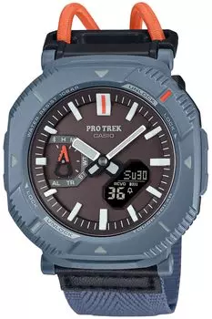 Часы Protrek Hiker Line с Bluetooth, прочный ремешок из пластика с резинкой на солнечной биомассе, цвет пыльно-синий [Casio] [] PRJ-B001B-2JF для мужчин