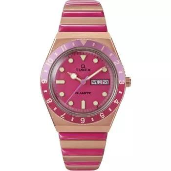 Часы Q Timex Pink Dial Stainless Steel Acrylic Quartz Watch Brand TW2W41000 Pink [TIMEX] Womens [Товар]
