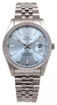 Technos T6C10SI Дата Серебряные Часы, Мужские,