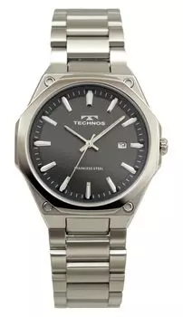 Часы с датой T9C19SE Silver [Technos] Мужские серый