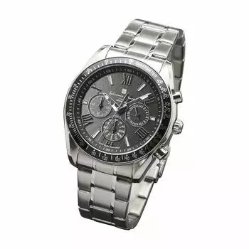 Часы Salvatore Marra Radio Watch Solar Chronograph Salvatore Marra Business Watch Clock Radio Solar Black Silver Men s sm-15116ssbksv Men s