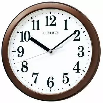 Часы Seiko Часы настенные часы Seiko радио аналоговые компактные коричневые металлические диаметр BC416B 28.0x4.6см