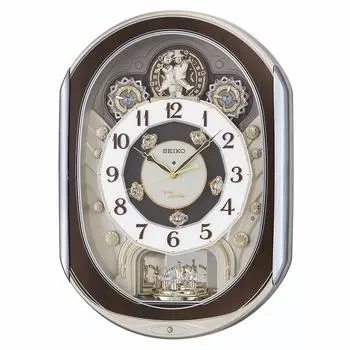 Часы Seiko настенные часы Karakuri часы радиочасы аналоговые Karakuri 40 песен мелодия вращающееся украшение светло-золотой жемчуг RE578B