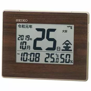 Часы Seiko Настенные часы Настольные часы Будильник Натуральное радио Цифровой календарь Дисплей температуры и влажности Новая эра Дисплей Подсветка Корпус из золотистого жемчуга xx