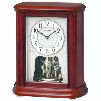 Часы Seiko настольные часы радио аналоговые вращающиеся декоративные деревянные рамки коричневого дерева BY242B SEIKO
