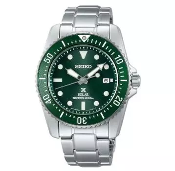 Часы Seiko Prospex Sea Series SNE583P1 Solar 200M Diver Boy Size с зеленым циферблатом зелёный