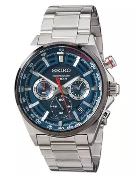 Часы Seiko SEIKO хронограф синие заморские модель SSB407P1 мужские [предмет] синий