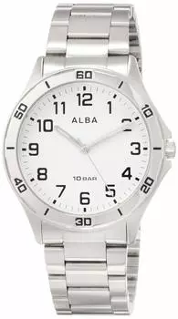 [Часы Seiko] Спортивные часы Alba с усиленной водонепроницаемостью для повседневной жизни (10 АТМ) Купол из неорганического стекла AQPK409 Мужской серебристый