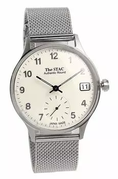 Часы STAC Made in Japan, аутентичные, круглые, 36 мм, классические [The Stack], мужские, женские серебряный