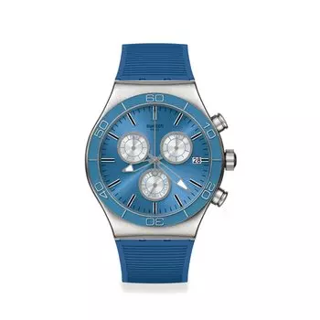 Часы Swatch BLUE IS ALL Новые часы Irony Chrono YVS485 Blue [Swatch] Мужские синий