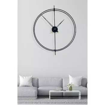 Часы Timelock 60 см, черные современные декоративные настенные часы
