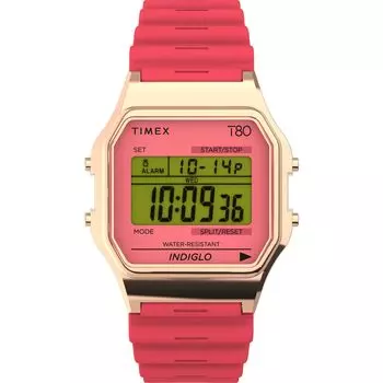 Часы Timex 80 Timex 80 розовый циферблат латунь акрил кварцевые часы бренд TW2W44000 унисекс розовый [TIMEX] [Товар] розовый